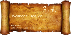 Hovanecz Armida névjegykártya